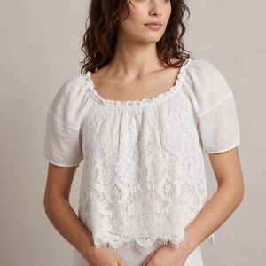 Anthropologie Moulinette Soeurs Messina Lace Peasant Top XS